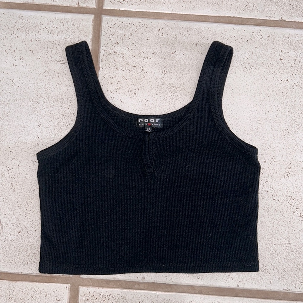 Black Cropped Tank Top